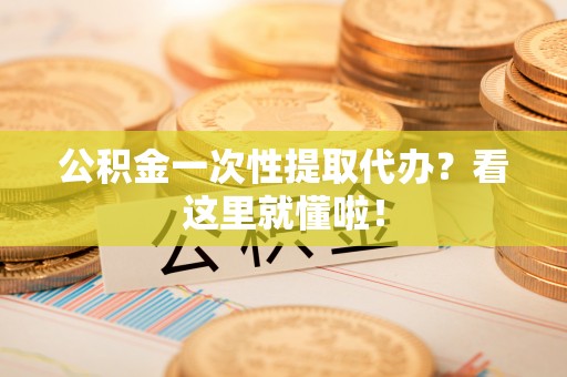 定结公积金一次性提取代办？看这里就懂啦！